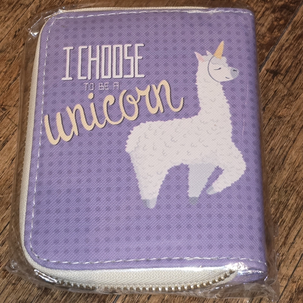 I Choose to Be a Unicorn Purple Zip Wallet